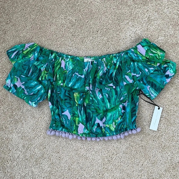 NWT Lovers + Friends off the shoulder crop top sz sm - Picture 1 of 6